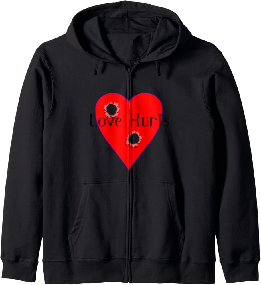 Amazon.com: Love Hurts Zip Hoodie : Clothing, Shoes & Jewelry